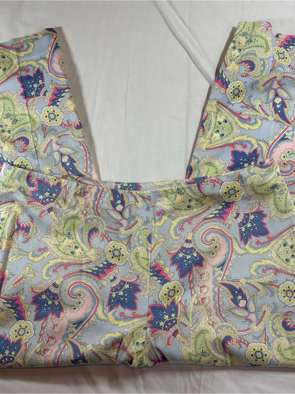Ralph Lauren pants 22W plus size Pastel paisley chopped ankle side zip stretch